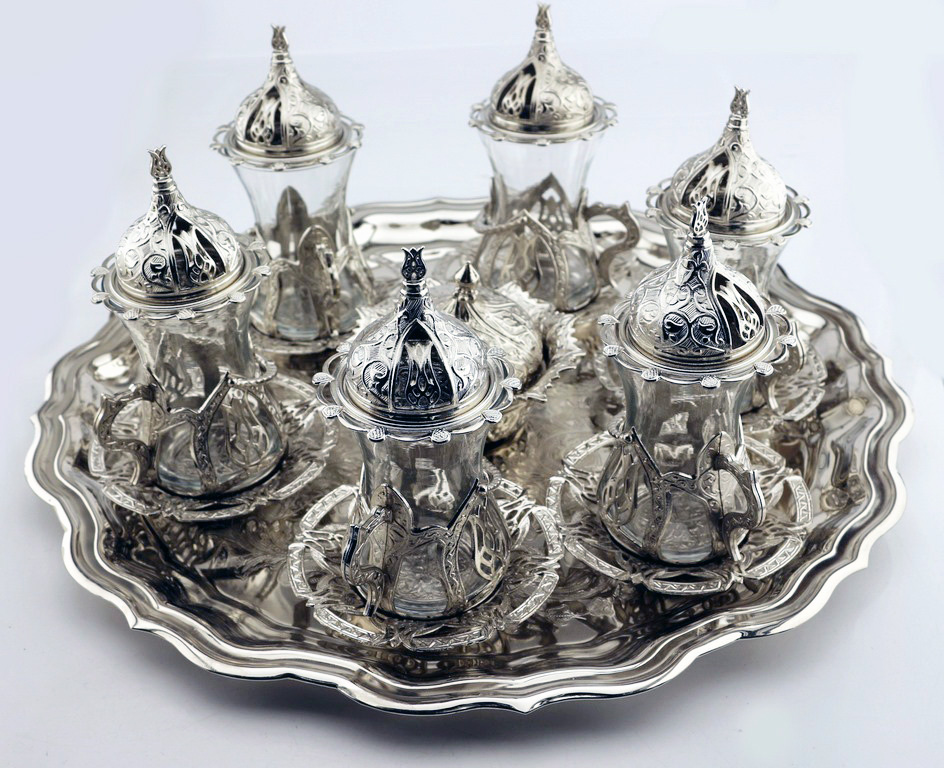 Чайный набор "Босфор", 6 армудов ("серебро") 